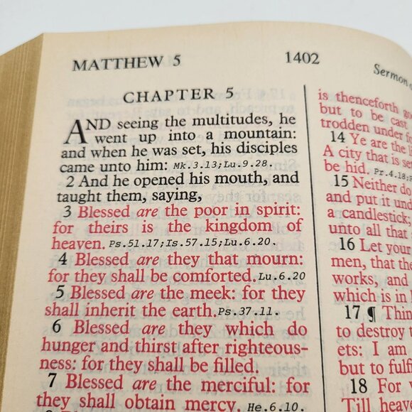 Vintage Holy Bible KJV Giant Print Red Letter Concordance 1975 Hardcover - Picture 12 of 13